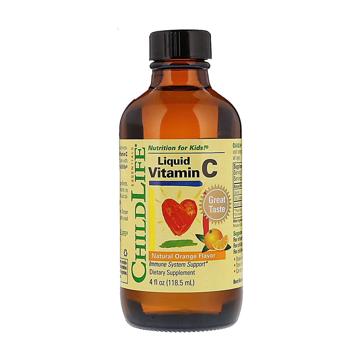 Дитячий вітамін С ChildLife Liquid Vitamin C зі смаком апельсину, в рідині, 118 мл