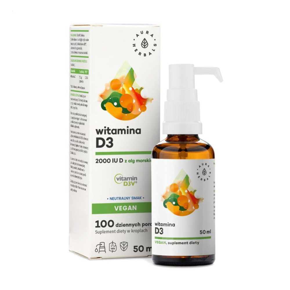 Вітамін Д3 Aura Herbals Vitamin D3 2000 МО в рідині, 50 мл